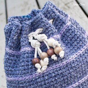 Pattern: Simple Drawstring Bag Crochet Pattern PDF Crochet drawstring bag Pattern by Yarn Chai image 4