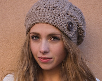 Rustic Slouch Hat Crochet Pattern (Rustic Slouchy Hat Crochet Pattern by Little Monkeys Crochet) Slouch Slouchy PDF Crochet Pattern Chunky