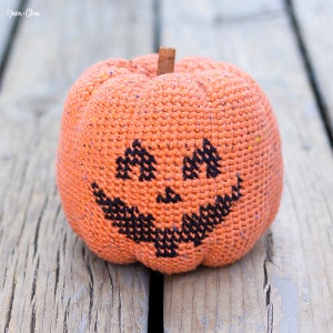 PDF PATTERN: Halloween Pumpkin Crochet Pattern PDF (Jack-O-Lantern Pumpkin Pattern by Yarn + Chai) fall, autumn, decor, pumpkin, halloween
