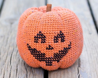 PDF PATTERN: Halloween Pumpkin Crochet Pattern PDF (Jack-O-Lantern Pumpkin Pattern by Yarn + Chai) fall, autumn, decor, pumpkin, halloween