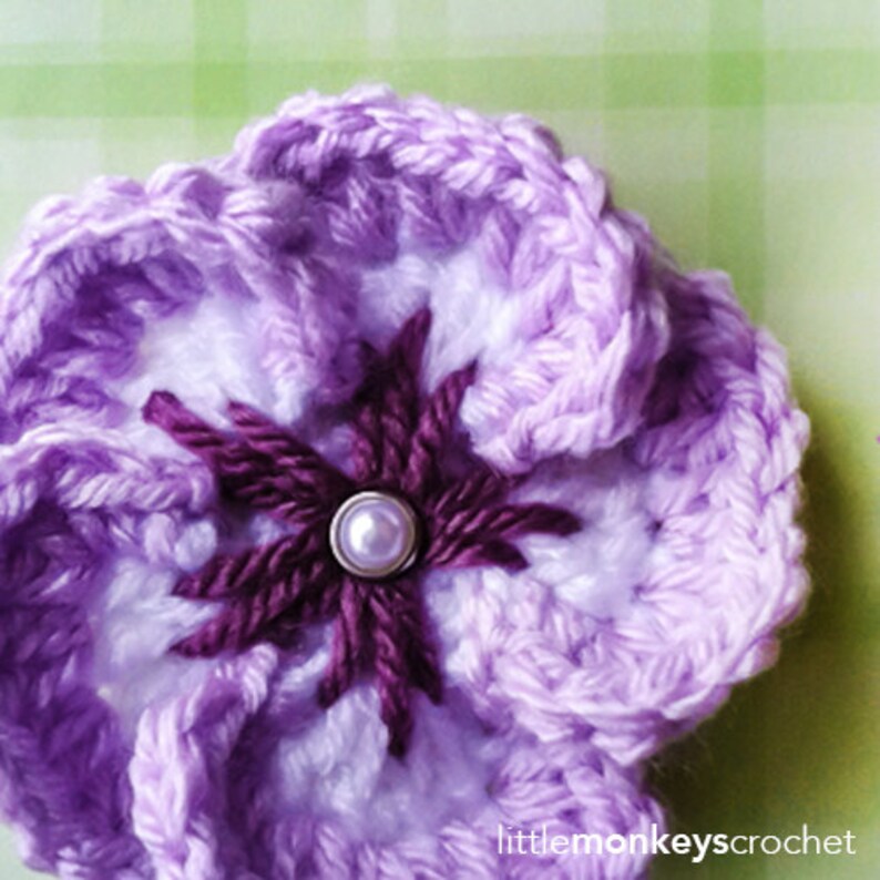 Crochet Flower Pattern PDF Tropical Flower Crochet Pattern by Little Monkeys Crochet flower crochet pattern, crochet flower, embellishment image 1