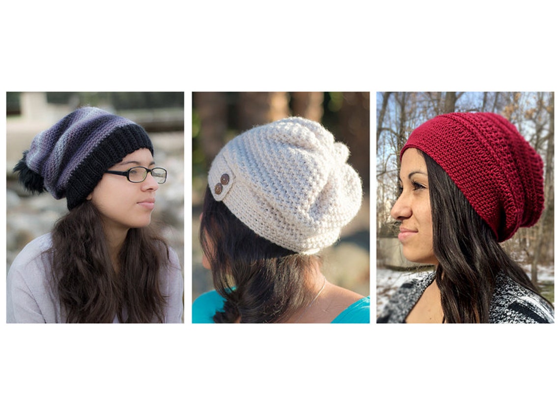 Slouch Hat Crochet Patterns Vol. 2 - 9 Pattern E-book by Little Monkeys ...