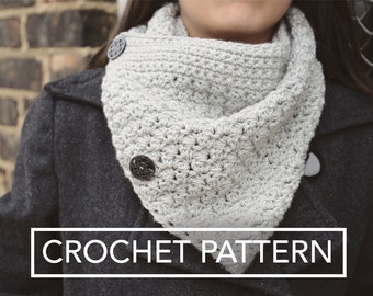 Sparkly Buttoned Cowl Crochet Pattern PDF (The Sparkly Buttoned Cowl Crochet Pattern by Little Monkeys Crochet) Cowl Crochet Pattern