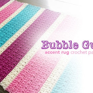 Crochet Pattern: Accent Rug (Bubble Gum Accent Rug Crochet Pattern by Little Monkeys Crochet) PDF Crochet Rug Pattern Instant Download
