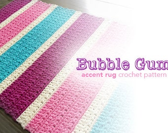 Crochet Pattern: Accent Rug (Bubble Gum Accent Rug Crochet Pattern by Little Monkeys Crochet) PDF Crochet Rug Pattern Instant Download