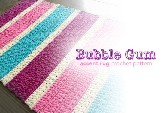 Crochet Pattern Accent Rug Bubble Gum Accent Rug Crochet Etsy