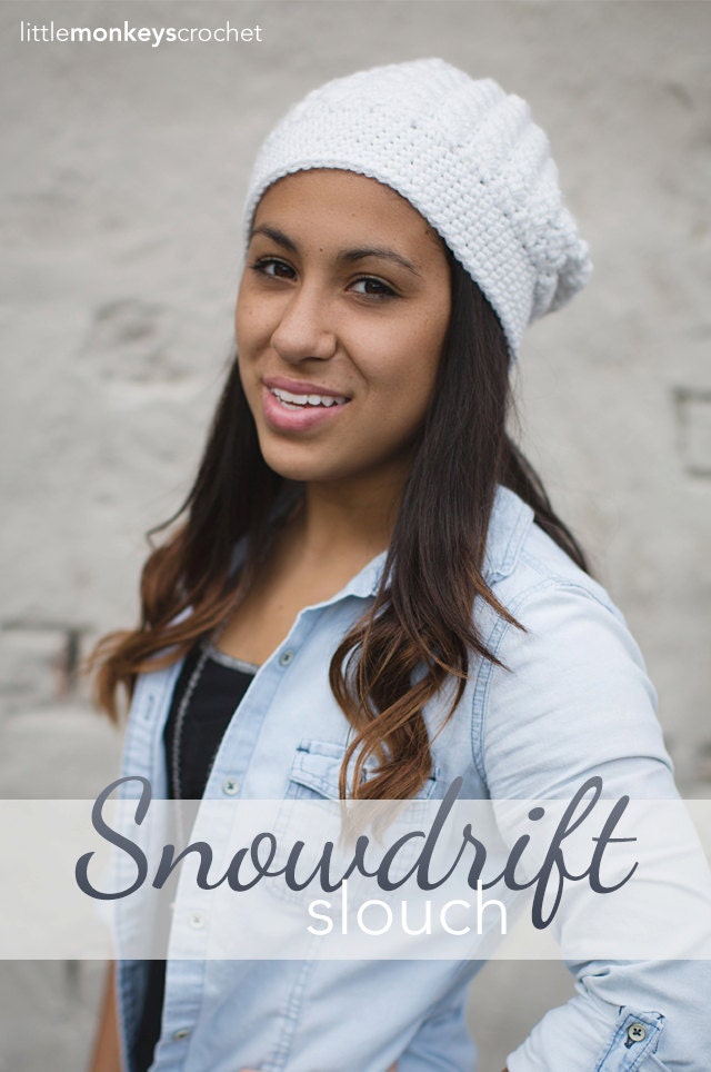 PDF Slouchy Hat Crochet Pattern (the Snowdrift Slouch Hat Crochet ...