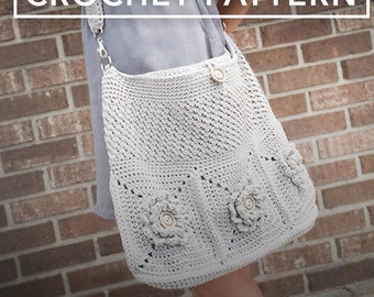 Crochet Purse Pattern, Shoulder Bag Crochet (The Wildflower Shoulder Bag Crochet Pattern by Little Monkeys Crochet) Wildflower Shoulder Bag