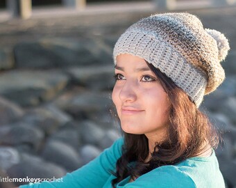 Riverbed Slouch Crochet Pattern PDF (The Riverbed Slouch Hat Crochet Pattern by Little Monkeys Crochet) Crochet Slouch Slouchy Beanie Hat