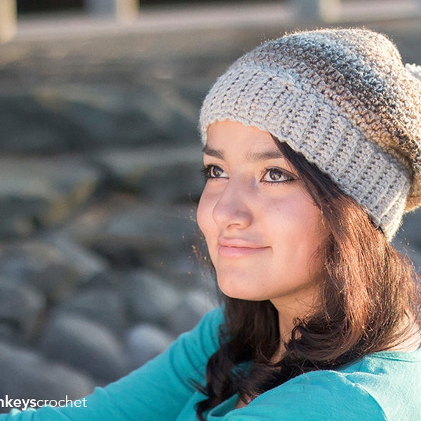 Riverbed Slouch Crochet Pattern PDF (The Riverbed Slouch Hat Crochet Pattern by Little Monkeys Crochet) Crochet Slouch Slouchy Beanie Hat