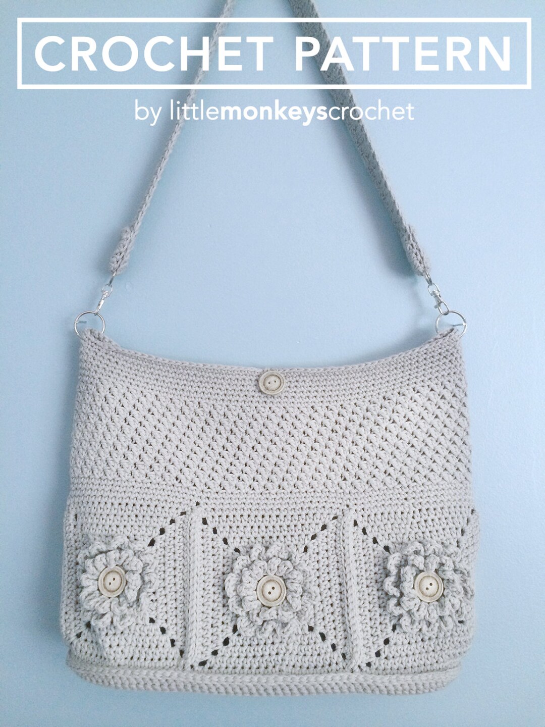 Purse Crochet Pattern, Crochet Shoulder Bag Pattern the Wildflower