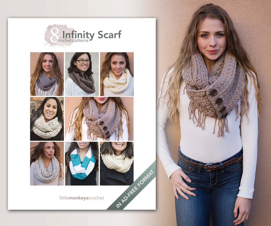Infinity Scarf Crochet Patterns - 8 Pattern E-book by Little Monkeys ...
