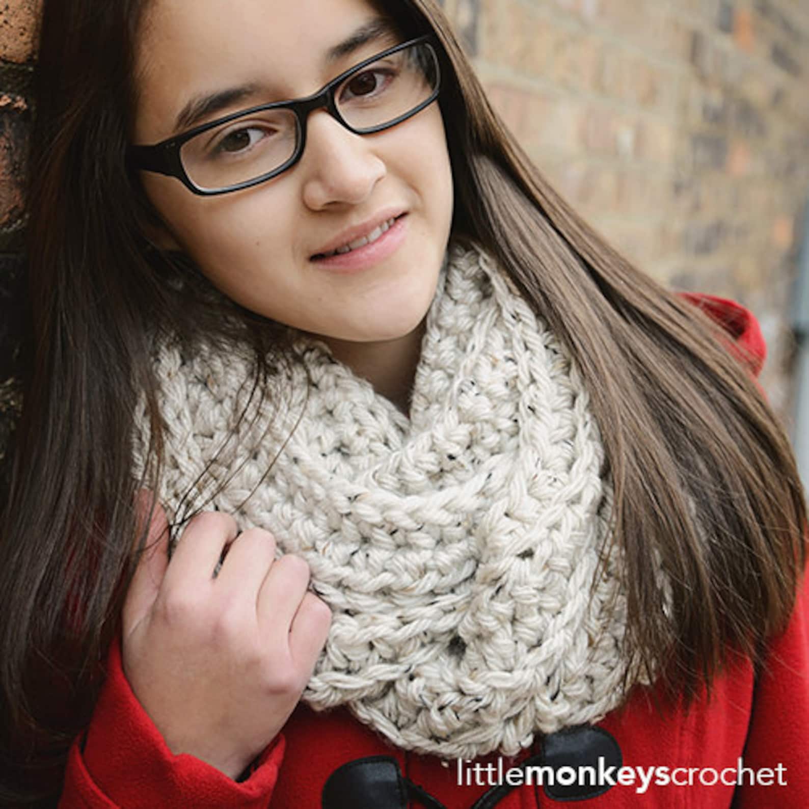 Crochet Pattern - Chunky Ribbed Infinity Scarf (infinity Scarf Crochet ...