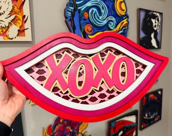 Lèvres pop art XOXO 7 couches - Déclaration d'amour audacieuse