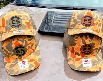 Camionneur personnalisé Richardson 112 CAMO | Options en similicuir et en silicone | Écusson pour chapeau personnalisé | Entreprise | Commandes groupées