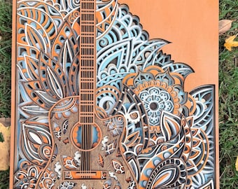 Mandala 7 couches pour guitare acoustique – « Là où la musique rencontre l'art »