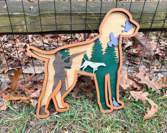 Décoration murale chien de chasse 5 couches – « Conçue pour le terrain »
