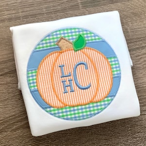 Pumpkin appliqué shirt or , Boys pumpkin monogram shirt, pumpkin applique, pumpkin shirt, boys pumpkin shirt, fall shirt