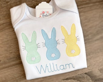 Easter bunny applique shirt, girls easter bunny appliqué shirt, Boys Easter shirt, Easter name shirt, girls easter shirt