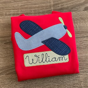 Airplane applique shirt, plane shirt, applique shirt, birthday shirt, birthday gift, airplane party, personalized shirt