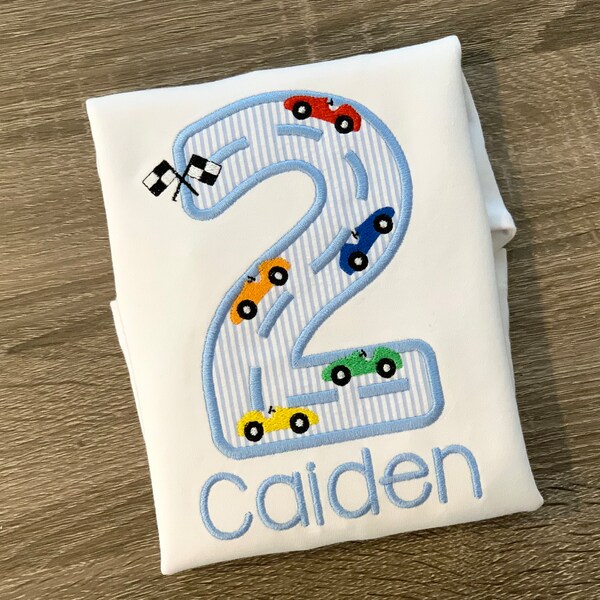 Applique Race Car Etsy