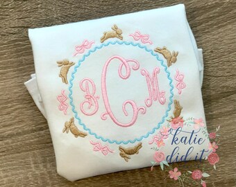 Easter shirt, monogram, embroidery, girls Easter shirt, bunny, rabbit , girls, spring, easter
