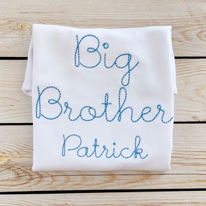 Big brother big sister applique shirt or  with name, big brother, little brother shirt, little sister shirt, sibling shirts seersucker