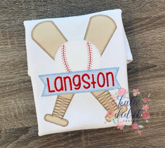Baseball appliqué shirt or , girls, boys baseball shirt, summer boys shirt, baseball, summer, blanket stitch, personalized