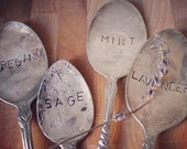Silver Spoon Herb or Plant Label -  This listing is for ONE herb/plant marker