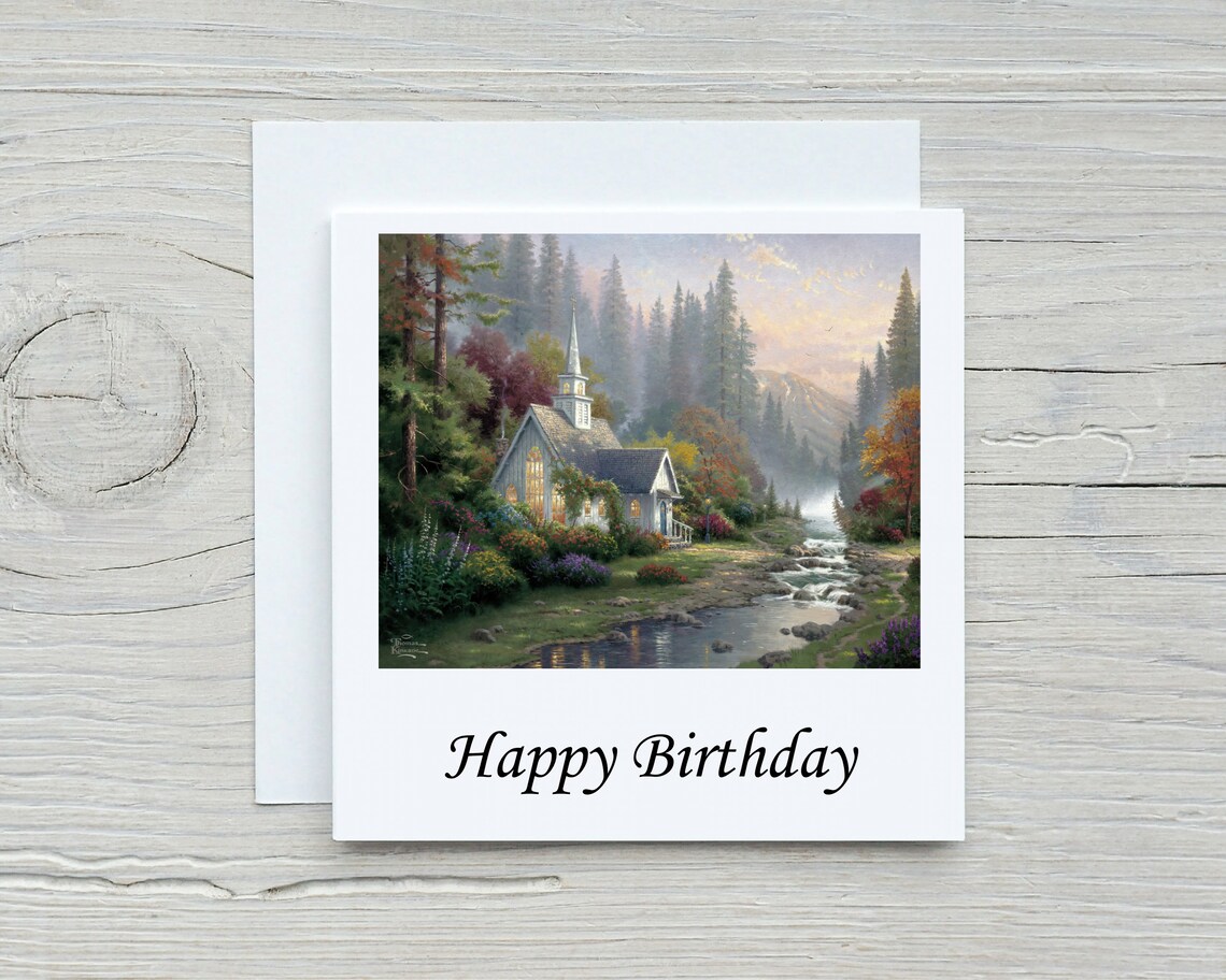 Set of 5 Thomas Kinkade Scene Printed Birthday Cards. Set 1 | Etsy