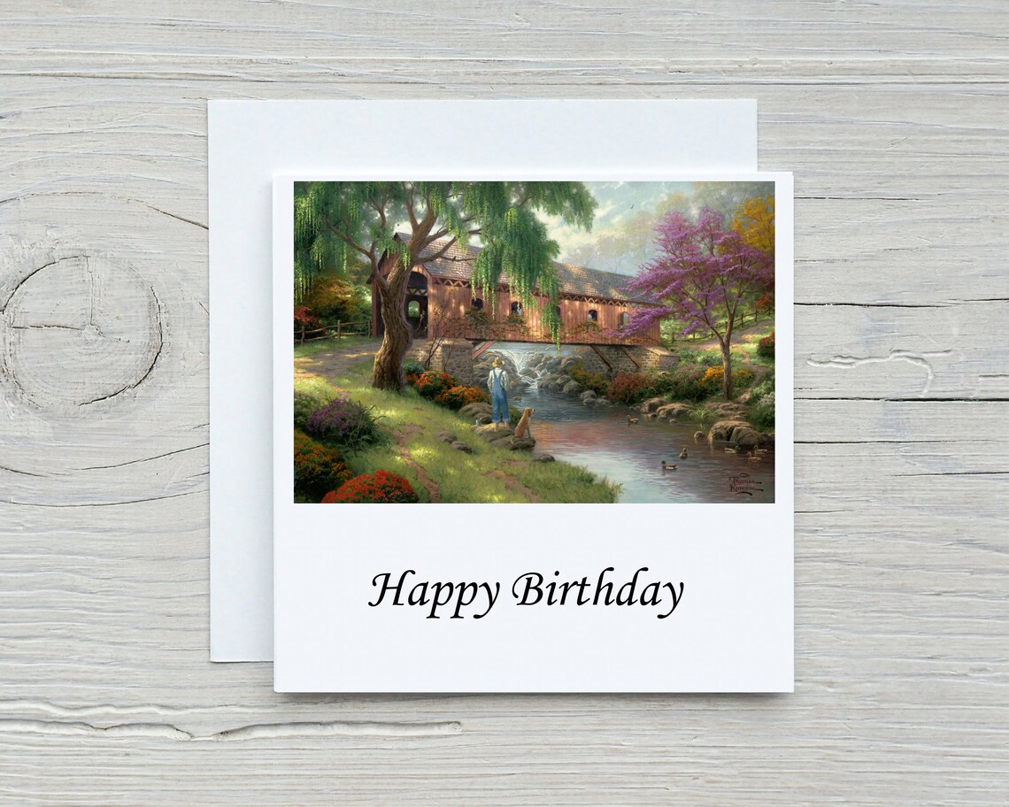 Set of 5 Thomas Kinkade Scene Printed Birthday Cards. Set 2 | Etsy