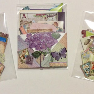 Set of 3 pockets filled with ephemera