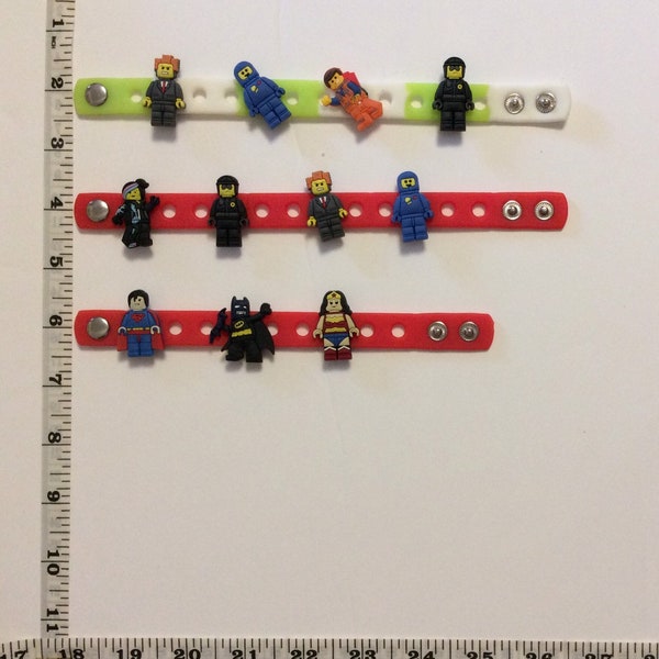 LEGO rubber bracelet with shoe charms, 3 choices