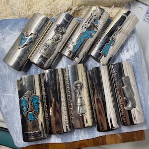 Vintage Metal Lighter Case Sleeve Holder