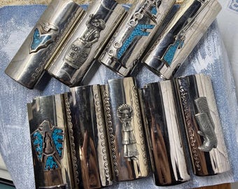 Vintage Metal Lighter Case Sleeve Holder