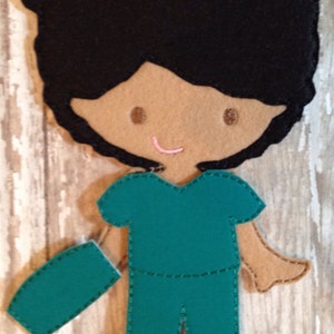 Community Helpers: Nurse OR Doctor Dress Up Outfits for Felt Doll image 1