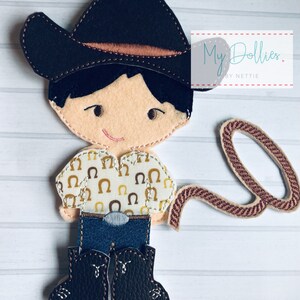 YEE HAW: Cowboy Outfit with Lasso Accessory for BOY Felt Dolls