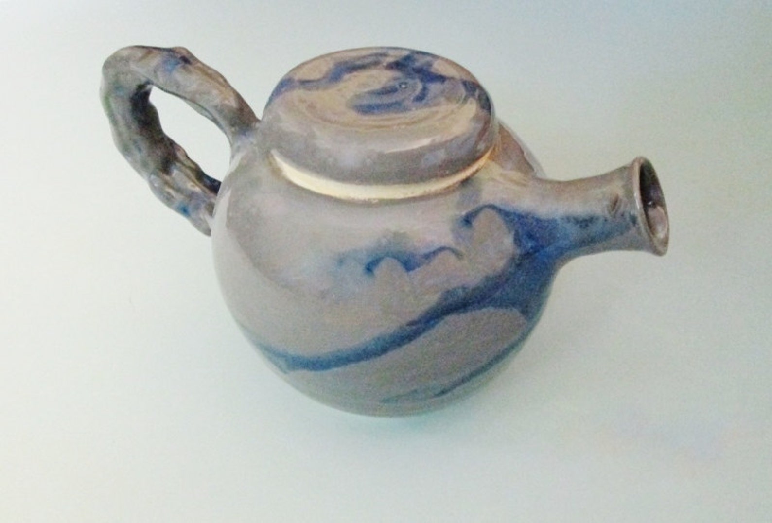 Charcoal Gray Teapot With Dark Blue Splash 7 1/2 w X 4 Etsy