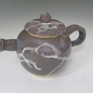 Charcoal Gray Teapot with White Splash 5 H X 7 1/2 W image 3