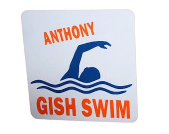 School Team Locker Magnet size 6" x 6"  Vinyl  SWIM design