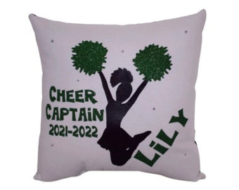 Cheer Captain Gift PERSONALIZED CHEERLEADER PILLOW | 3 Lines Of Print | Senior Night | team gifts | Birthday Christmas Gift Personalized