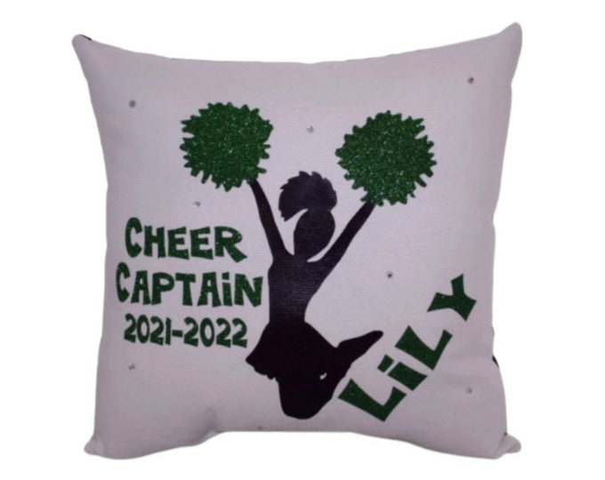 Cheer Captain Gift PERSONALIZED CHEERLEADER PILLOW | 3 Lines Of Print | Senior Night | team gifts | Birthday Christmas Gift Personalized