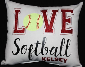 personalized softball pillows
