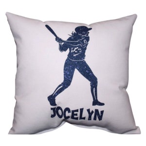 Softball Player Personalized Gift Decorative Pillow Custom Softball Décor for Girls Softball Batter Up Custom Name Pillow Birthday Gift