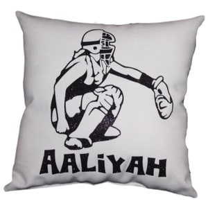 Softball Catcher  Gift custom printed and personalized softball pillow for your favorite player perfect for boys or girls