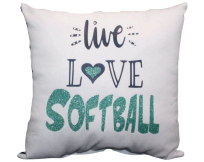 Personalized Pillows Girls Softball Gifts for Team in Bulk Live Love Softball Custom Decorative Pillow Gift for Girls Christmas Gift Present