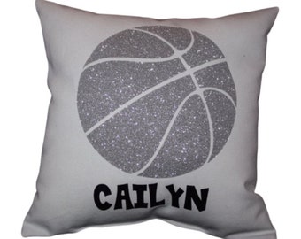 Custom printed BASKETBALL Pillow Boys or Girls personalized with team name or player name team gifts senior night team recognition awards