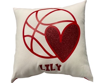 Girls Basketball Valentines Gift custom printed and personalized basketball player pillow | unique sports gift  End of season team gifts