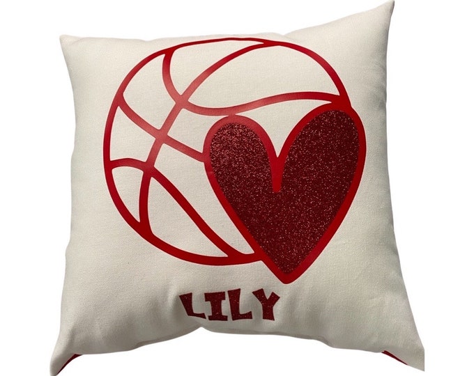 Girls Basketball Valentines Gift custom printed and personalized basketball player pillow | unique sports gift  End of season team gifts