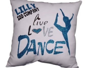 Dance Gift Pillow Cute Dance Recital Gifts for Girls Dance Team Custom Printed Pillows for Ballet Dancers Live Love Dance Décor for Bedroom